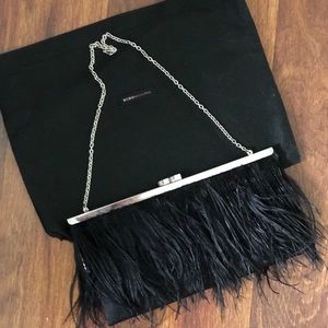 BCBG Feather Clutch Purse